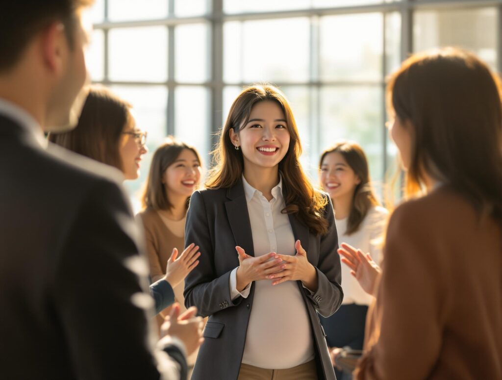 妊娠がわかって、職場に報告しなければならない。でも、どうやって伝えればいいの？相手にどう思われるんだろう…。そんな不安を抱えている方も多いのではないでしょうか。今回は、産休の挨拶に関する職場での様々な思いと、円滑なコミュニケーションのためのポイントについてお話ししていきます。 産休の挨拶に対する職場の本音 なぜ産休の挨拶に違和感を感じるの？ 職場での産休の挨拶。喜ばしい報告のはずなのに、なんだか気まずい雰囲気になってしまうことってありますよね。実は、これには様々な理由が隠れています。 まず、受け取る側の立場によって、感じ方が大きく異なるんです。独身の方や子育てに興味がない方にとっては、自分の生活とかけ離れた話題に感じられるかもしれません。また、仕事量が増えることへの不安から、素直に喜べない気持ちもあるでしょう。 でも、これは誰が悪いというわけではありません。職場というのは、様々な価値観や生活スタイルを持つ人が集まる場所。お互いの立場や気持ちを理解し合うことが大切なんです。 職場で起こりがちな心理的な軋轢 産休の話題が出たとき、職場ではどんな心理が働いているのでしょうか。残業が増えるのではないか、仕事の引き継ぎは大丈夫なのか、自分の休暇はどうなるのか…。様々な不安や心配が渦巻いているものです。 特に、小規模な職場では、一人が抜けることの影響が大きく感じられます。だからこそ、周りへの配慮と丁寧な準備が必要になってきます。ただし、必要以上に謝罪的になる必要はありません。産休・育休は法律で保障された権利なのですから。 産休の挨拶をする側の気持ちと不安 妊婦さんが抱える職場での悩み 妊娠が分かった瞬間から、仕事との両立に悩む方は少なくありません。つわりや体調の変化と向き合いながら、周囲の目も気になります。「迷惑をかけてしまう」「仕事に支障が出るのでは」という不安も大きいものです。 産休に入る前は、体調管理と仕事の調整という二重の負担を抱えることになります。また、長期間職場を離れることへの不安も大きいですよね。キャリアの中断を心配する声も多く聞かれます。 産休前に感じるプレッシャーの正体 産休前のプレッシャーには、様々な要素が絡み合っています。仕事の引き継ぎはできているか、残務処理は間に合うのか、同僚に負担がかかっていないか…。完璧にこなそうとするあまり、自分を追い込んでしまうことも。 でも、ここで大切なのは、あなたが一人で抱え込まなくてもいいということ。周囲のサポートを上手に活用しながら、自分の体調も考えて進めていくことが重要です。 スマートな産休の挨拶方法 タイミングと伝え方のポイント 産休の報告は、いつ、誰に、どのように伝えるべきでしょうか。基本的には、妊娠が安定期に入った12週前後が目安です。まずは上司に報告し、その後、部署内や関係者に順次伝えていくのがスムーズです。 伝え方のポイントは、具体的な期間と引き継ぎの見通しを示すこと。「〇月頃から産休に入る予定です」「それまでに〇〇の準備を進めさせていただきます」といった具合に、相手が見通しを立てやすい情報を提供しましょう。 引き継ぎを含めた具体的な段取り 引き継ぎは計画的に進めることが重要です。まずは自分の業務を棚卸しして、優先順位をつけていきましょう。日常的な業務から特殊な対応まで、できるだけ詳細に文書化しておくと安心です。 また、引き継ぎ先の方と十分なコミュニケーションを取ることも大切。質問や確認がしやすい雰囲気を作り、スムーズな引き継ぎを心がけましょう。 産休後の円滑な職場復帰に向けて 復職時の不安を解消するコツ 産休後の職場復帰に不安を感じるのは当然のこと。「ブランクを取り戻せるだろうか」「仕事と育児の両立ができるだろうか」など、様々な心配が浮かんでくるものです。 そんな不安を少しでも軽減するために、復職前に職場と十分な話し合いを持つことをおすすめします。働き方や勤務時間の調整、サポート体制の確認など、具体的な準備を進めることで、心の準備もできていきます。 周囲との良好な関係を築くために 職場復帰後は、新しい生活リズムに慣れるまで時間がかかるもの。焦らず、一つずつ調整していくことが大切です。周囲の理解とサポートを得ながら、徐々にペースを掴んでいきましょう。 また、同じように育児をしている先輩ママさんたちの経験談を聞くのも心強い味方に。「こんな時はどうしてる？」「あの時はこうやって乗り越えた」など、具体的なアドバイスをもらえることも。 大切なのは、完璧を求めすぎないこと。仕事も育児も、周囲の協力を得ながら、自分らしいペースで進めていけばいいのです。 まとめ 産休の挨拶は、伝える側も受け取る側も、お互いの立場を理解し合うことが大切です。完璧な対応を目指すのではなく、誠実なコミュニケーションを心がけることで、より良い関係を築いていけるはずです。 妊娠・出産は人生の大きな転機です。職場での理解とサポートを得ながら、新しい生活に向けて準備を進めていきましょう。周りの方々への感謝の気持ちを忘れずに、自分らしい産休・育休のスタイルを見つけていってくださいね。